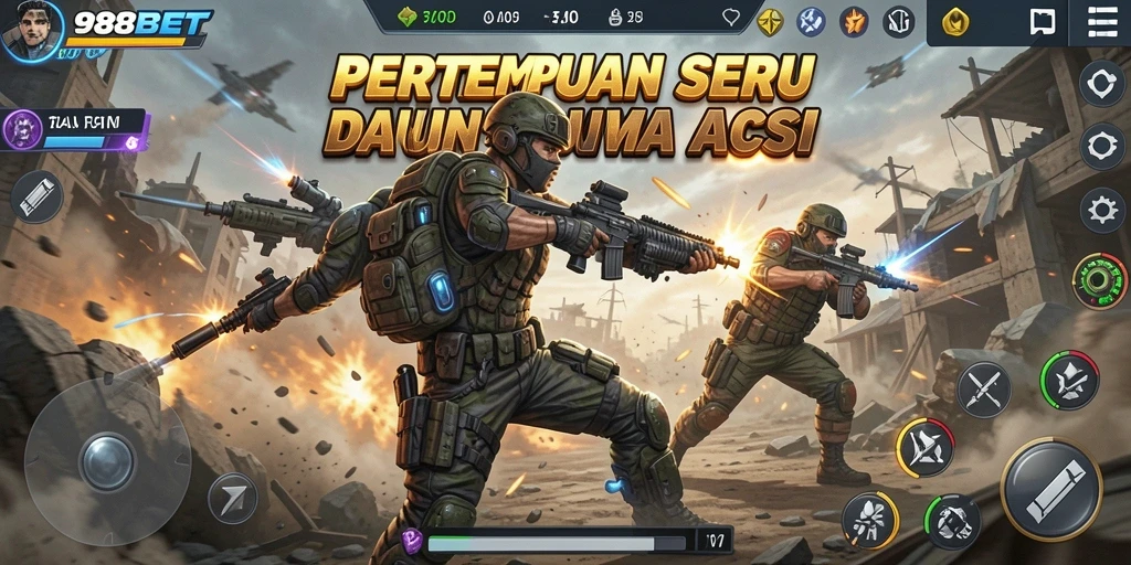 Screenshot yang menunjukkan intensitas gameplay penuh aksi di 988BET.