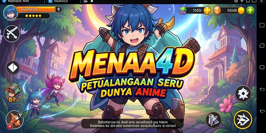 Screenshot MENARA4D menampilkan aksi karakter dalam petualangan anime.