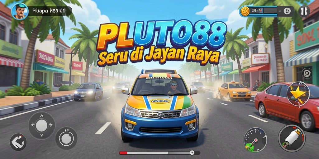 Tampilan menarik dari gameplay balapan di PLUTO88.